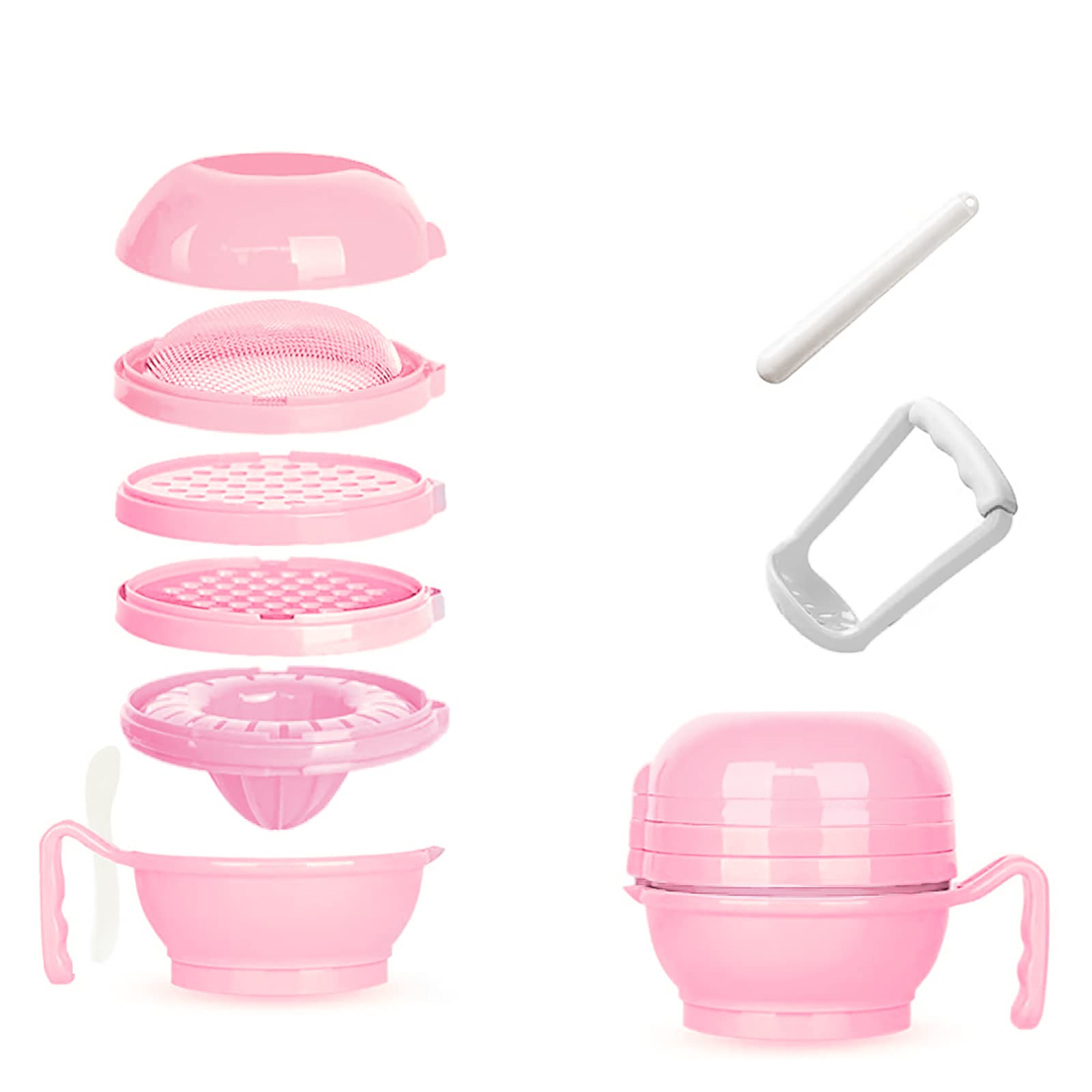 ELEPHANTBOAT 9 in 1 Versatile Baby Food Masher Mill, Food Processor, Grinder, Juicer, Filter with Textured Mashing and Filtering Plates, BPA-Free Serve Bowl ELEPHANTBOAT 9 in 1 Versatile Baby Food Masher Mill, Food Processor, Grinder, Juicer, Filter with Textured Mashing and Filtering Plates, BPA-Free Serve Bowl